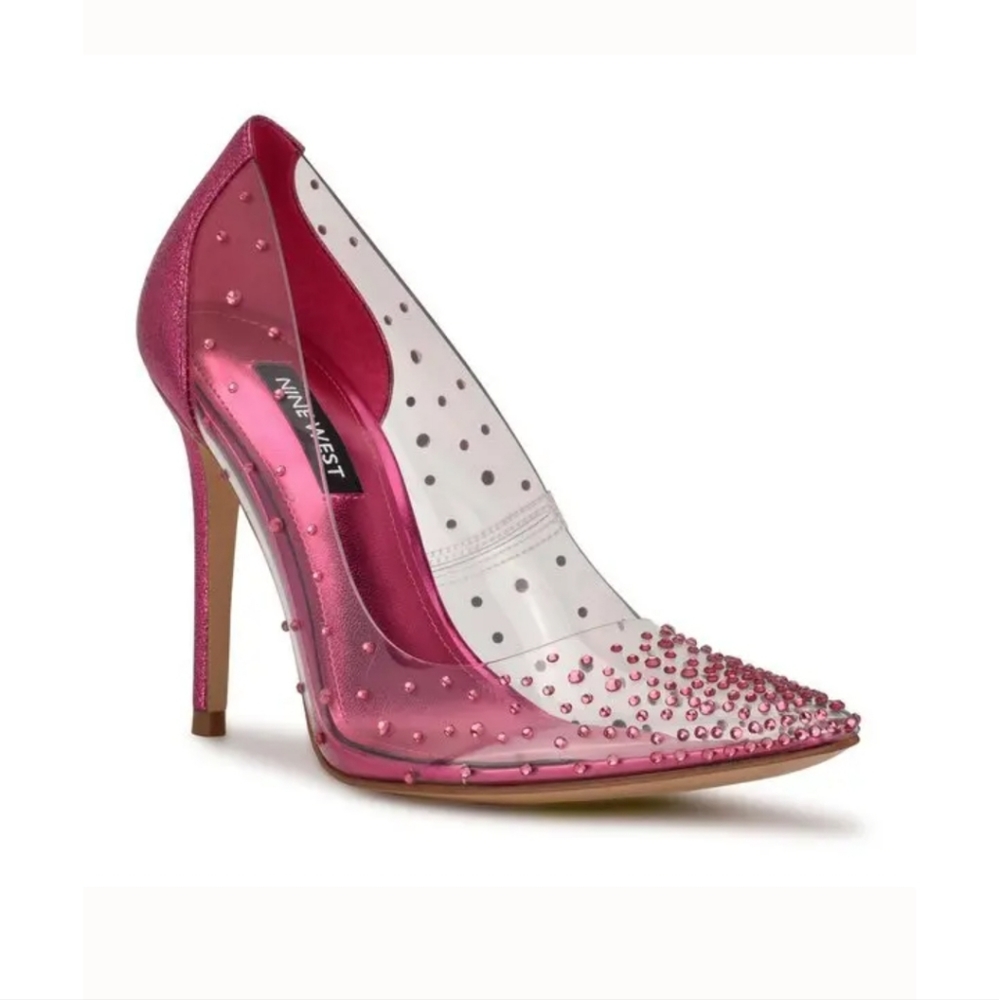 NINE WEST FUSHIA METALLIC EMBELLISHED PUMP-Sz 7-NIB